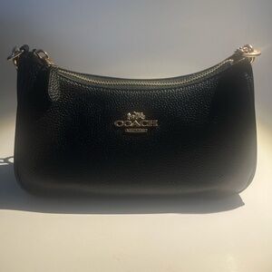 Coach Black Pebbled Leather Shoulder Bag